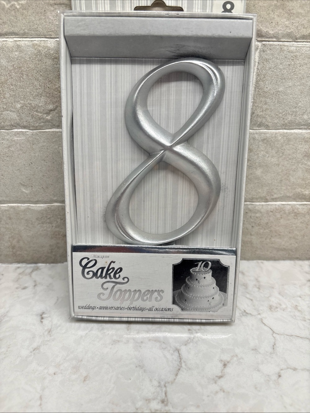 Cake Toppers Silver Number 8 Cake Topper
